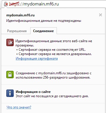 ложный SSL-сертификат